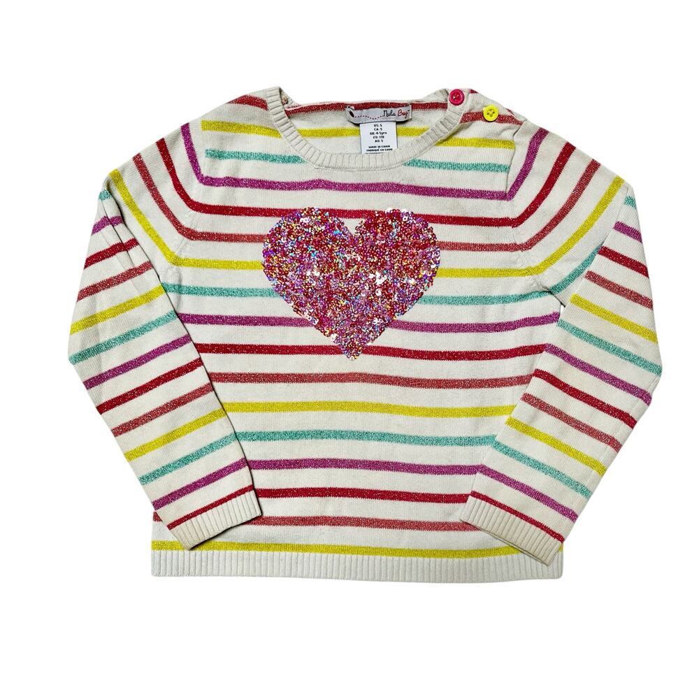 Nula Bug Sequin Heart Sweater Size 5